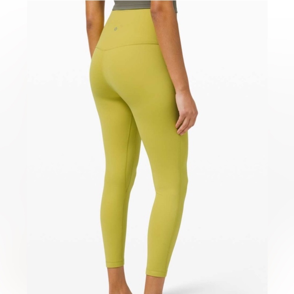 LULULEMON ALIGN HIGH RISE 25” LEGGINGS YELLOW PEAR COLOR WAIST 12” SIZE 6 NWT